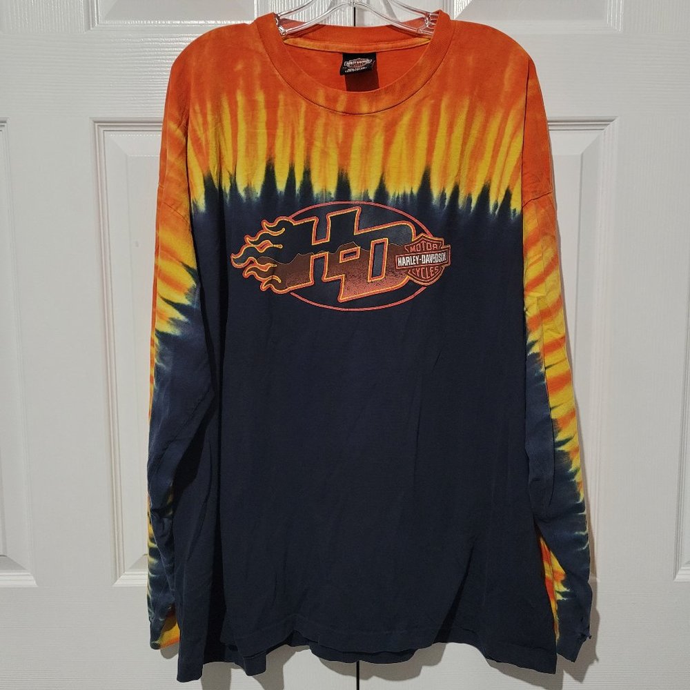Harley-Davidson Mens Edmond Oklahoma LS Tie Dye Tee Shirt 3X